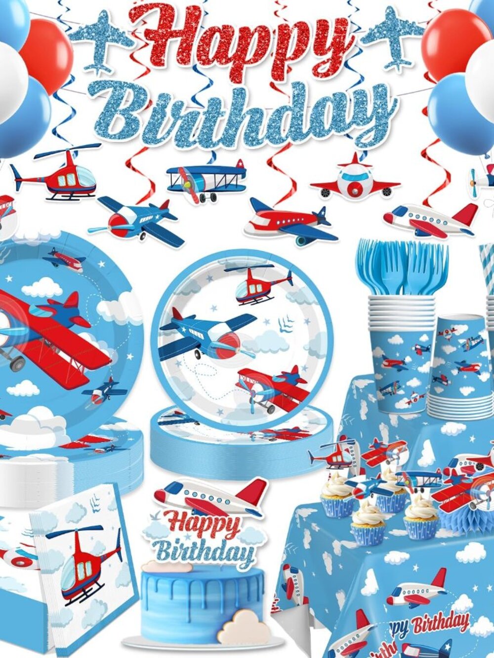 Airplane Birthday Party Decorations Blue Sky Plane Themed Decorations